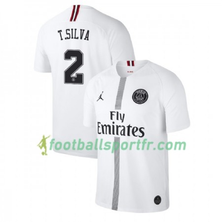 Tenue Paris Saint Germain Thiago Silva 2 Jordan Blanc Troisième 2018-2019 Maillot de Foot